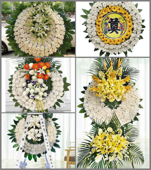 山东青岛莱西市龙水街道水磨灌村花圈速递